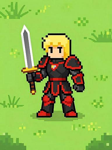 Pixel Art Infernal Knight Sprite
