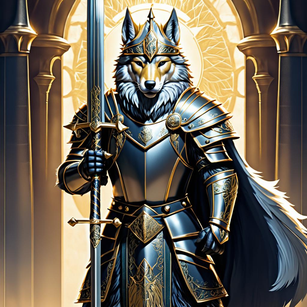 Regal Wolf King in Shining Armor