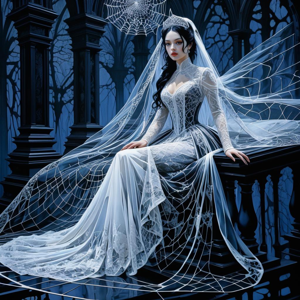 Haunting Elegance: Ghostly Bride Artwork