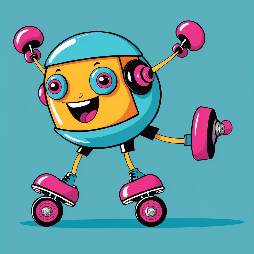 Whimsical Cartoon Roller Skate Character