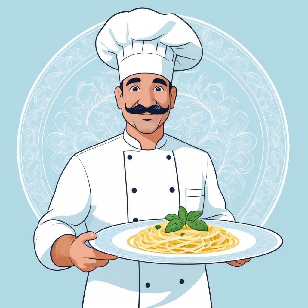 Cheerful Chef with Pasta Presentation