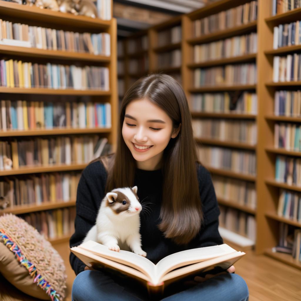 Cozy Reading Time with Adorable Ferrets