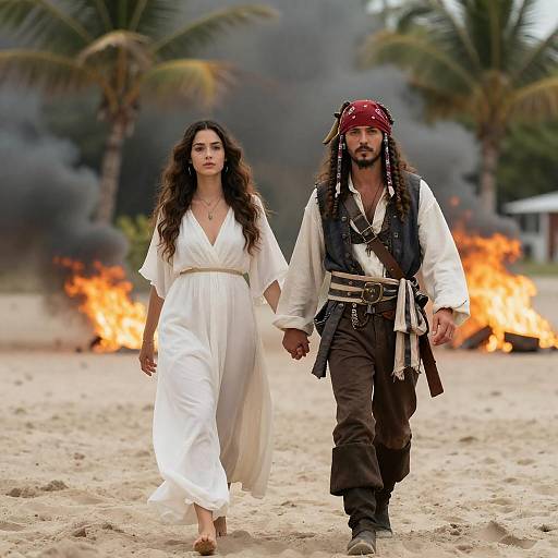 Beach Adventure with a Fiery Twist