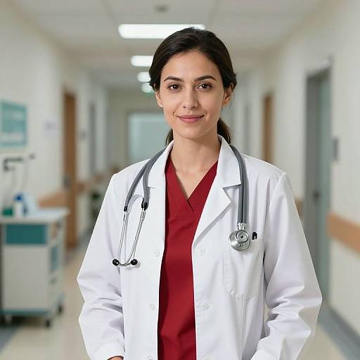 Confident Female Doctor in Modern Hospital