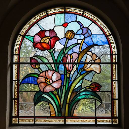 Photorealistic 3D Floral Stained Glass