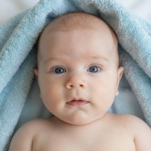 Bright Close-Up of a Serene Baby