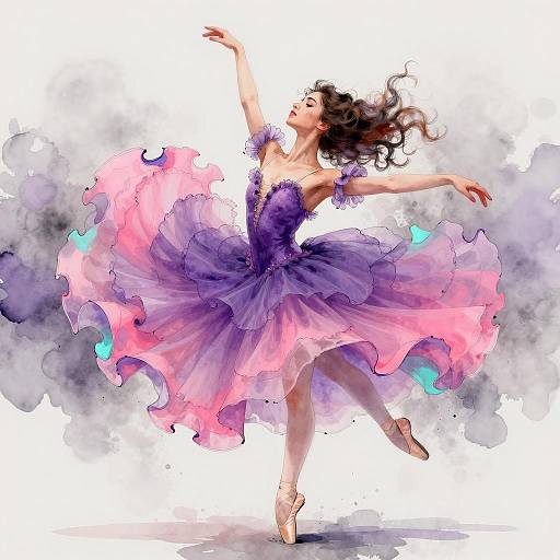Elegant Ballerina in Vibrant Tutu Dance
