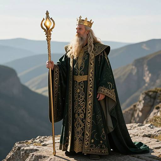 Regal King with Ornate Staff