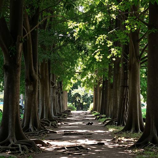 Sunlit Serene Forest Pathway