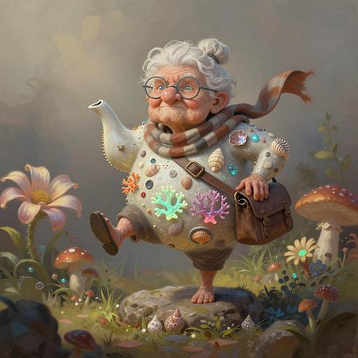 Grandma Teapot Explorer in Magical Garden