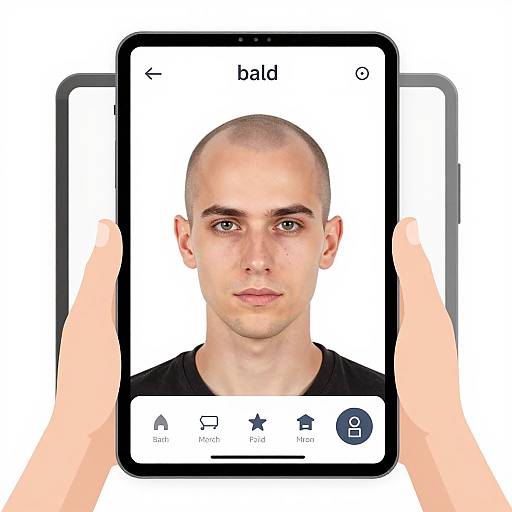 Bald Hairstyle Filter App Illustration