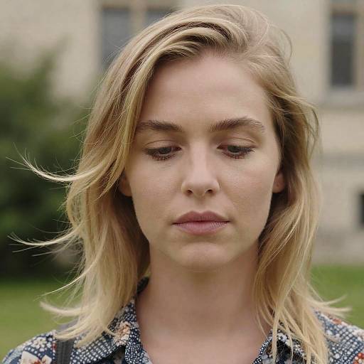 Blonde Woman Amidst Nature's Serenity