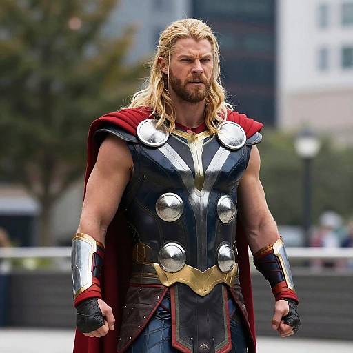 Thor Cosplayer in Detailed Costume