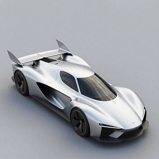 Futuristic Silver Flying Car Design