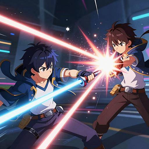 AI Anime Boys High-Speed Virtual Battle