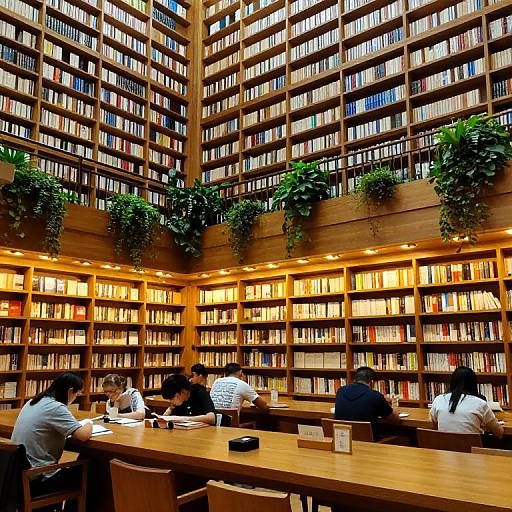 Lush Multi-Tiered Library Interior