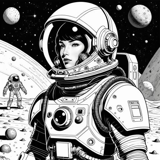 Cybernetic Astronaut in Moebius Style Cybernetic Astronaut in Moebius Style