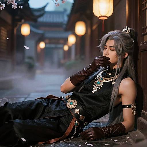 Aether from Genshin Impact in Traditional Chinese Attire