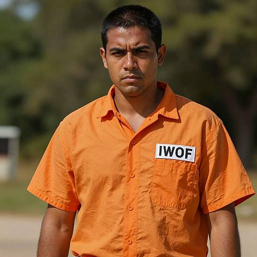 Photorealistic Male in Prison Costume