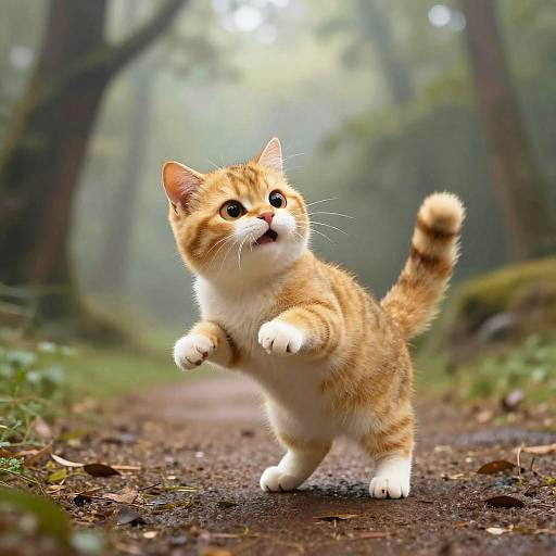 Dreamlike Whimsical Golden Calico Cat