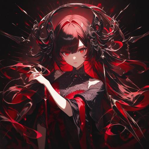 Gothic Enchantress in Dynamic Motion
