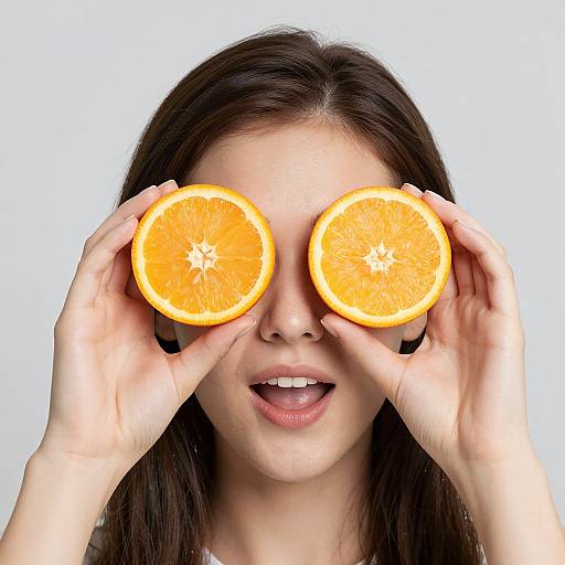 Surreal Woman with Orange Eyes