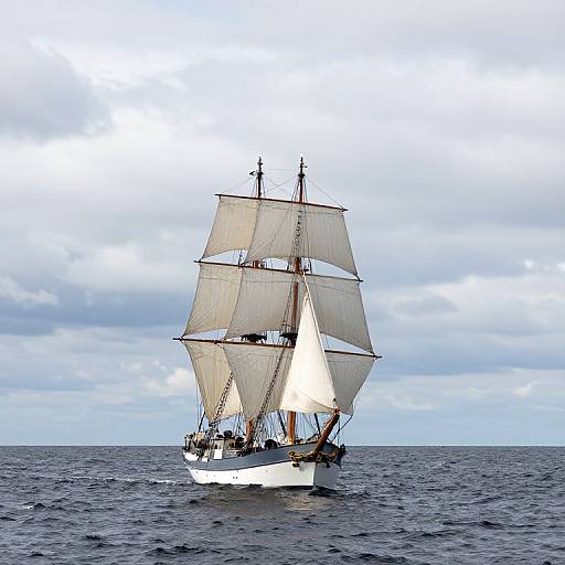 Sailing Ship on Baltic Sea Horizon
