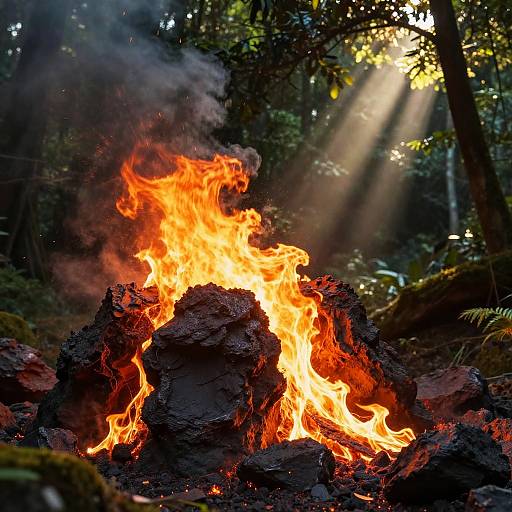Sunfire Erupting in Mystical Forest