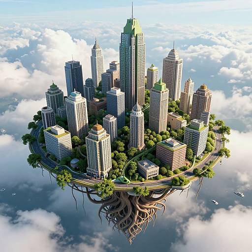 Floating City Growing Like Tree