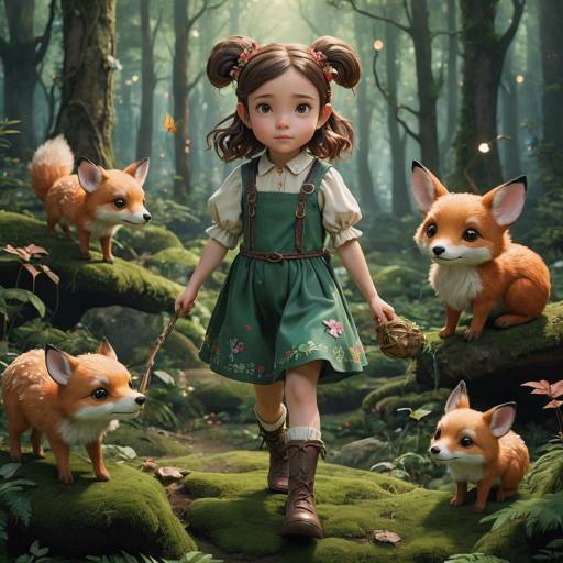Whimsical Child in Enchanted Forest Whimsical Child in Enchanted Forest