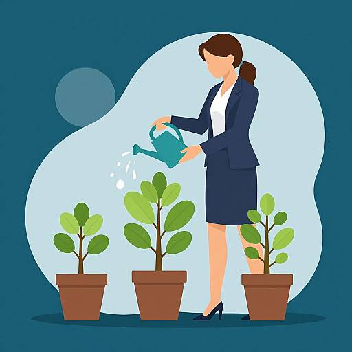 Businesswoman Nurturing Growth Concept