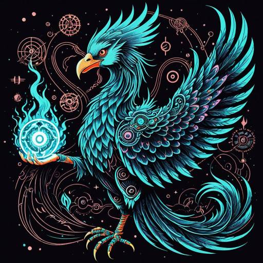 Anime-Style Phoenix with Glowing Essence