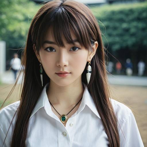 Young Woman in White Shirt Outdoors