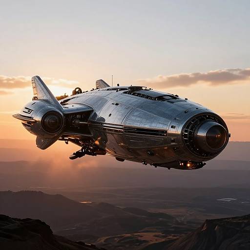 Hyper Realistic Futuristic Spacecraft Scene