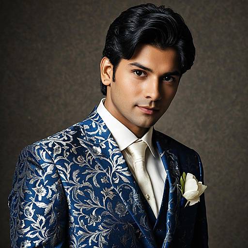 Indian Groom in Blue Wedding Suit