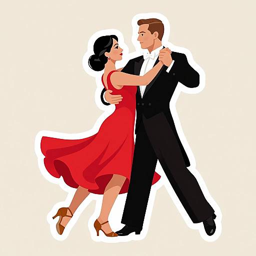 Elegant Swing Dancing Couple Sticker
