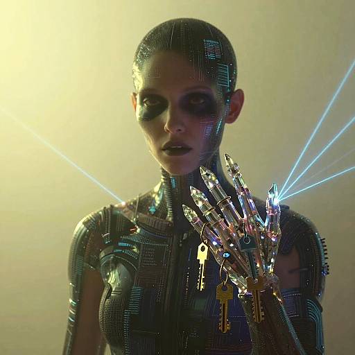 Cyberpunk Horror Digital Phantom Portrait