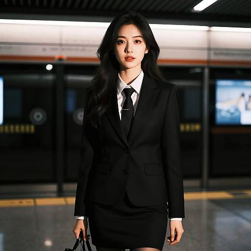 Woman Lawyer in Subway Station