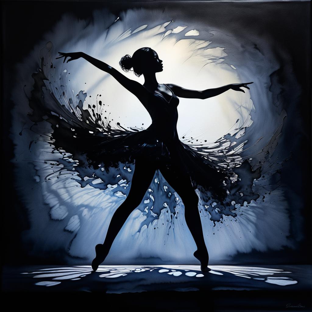 Silhouette Dancer in Mysterious Shadows