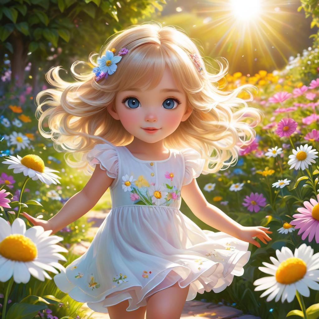 Dancing Innocence in a Flower Garden