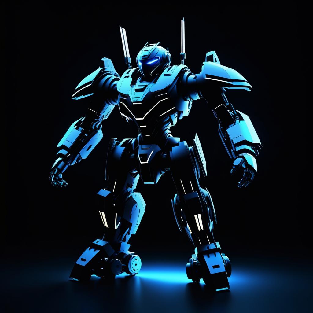 Stunning 3D Robotic Guardian Silhouette