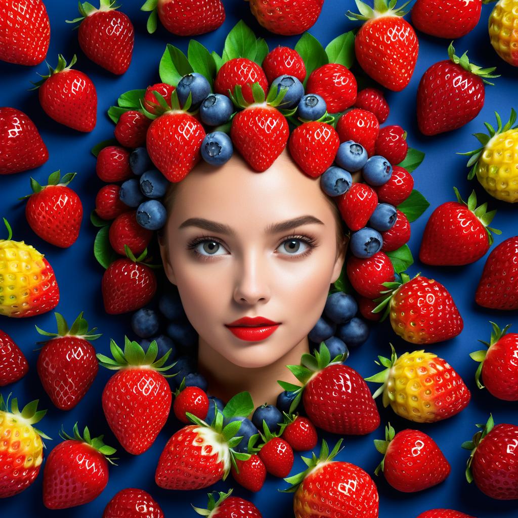 Fruit-Inspired Artistic Portrait of Woman