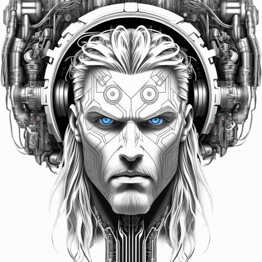 Cyberpunk Viking Cyborg Portrait