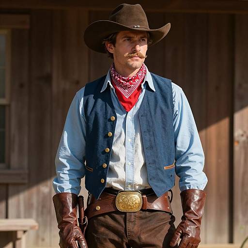 Photorealistic American Cowboy in Traditional Costume