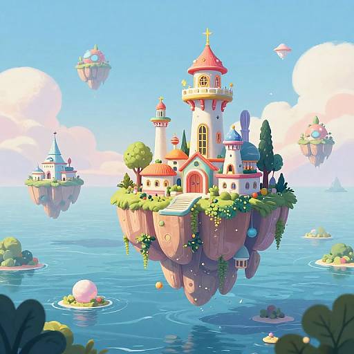 Surreal Floating Islands Dreamscape