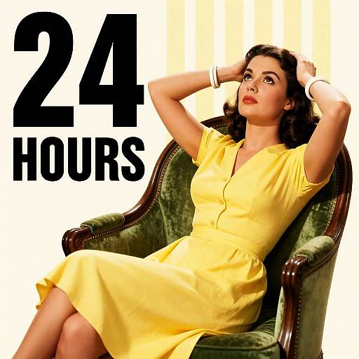 Vintage Movie Poster with Pensive Woman