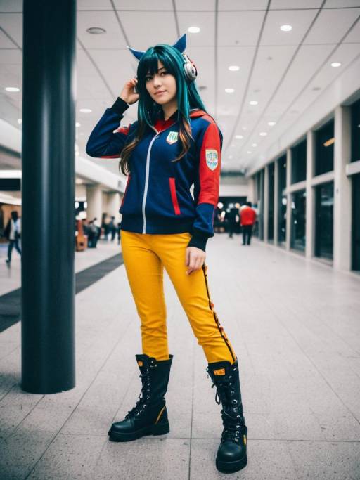 Woman in Mia Cosplay Costume