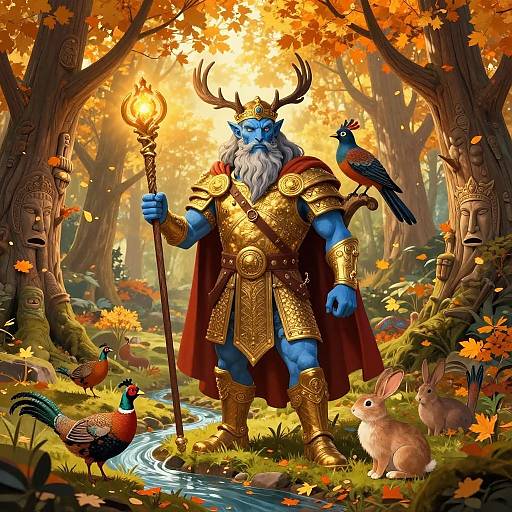 Majestic Dagda in Enchanted Autumn Forest