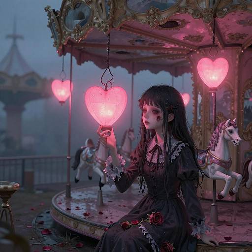 Undead Girl at Twilight Ghost Carousel