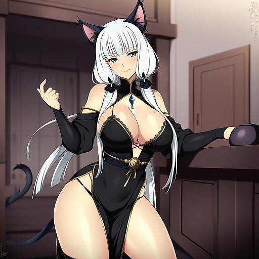 Illustration of Cait sith (ff7), final fantasy in the style of Lindaroze